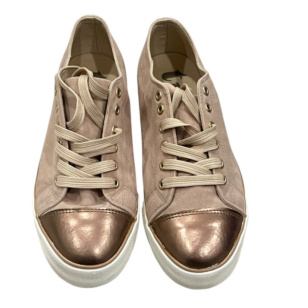 Twiggy London Womens Nude & Bronze Sneakers Size 9.5W NIB
